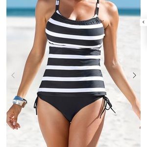 Brand New! Black and White Tankini